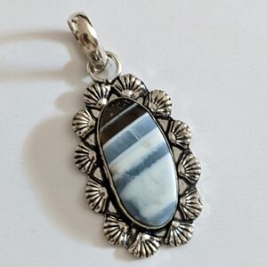 Owhyee Blue Opal Gemstone 925 Sterling Silver Handmade Pendant Necklace
